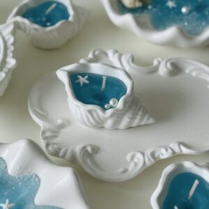 Shell Candle & Tray Set