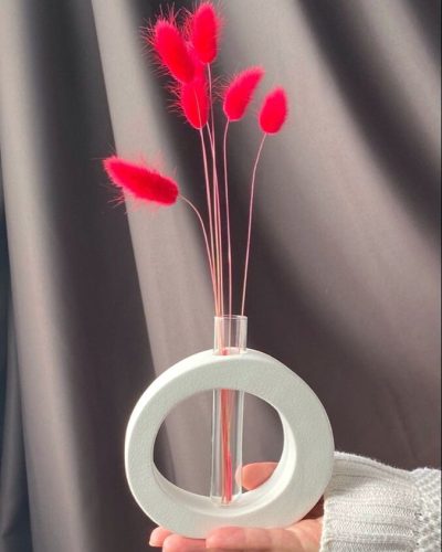 Ваза с колбой, ваза из гипса, сухоцветы 💚